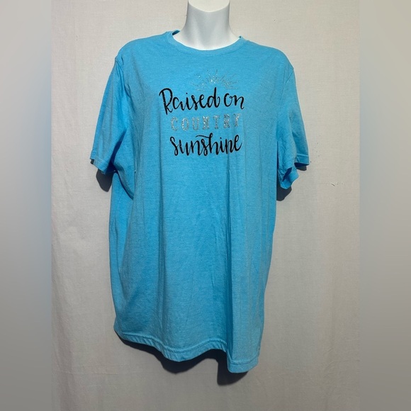 Athletic Works Tops - Athletic Works Blue Short Sleeve Tee Raised on Sunshine